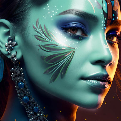 MEICOLY Teal Face Body Paint Stick, Cream Blendable Full Body Paint, Sweatproof Waterproof Makeup Stick