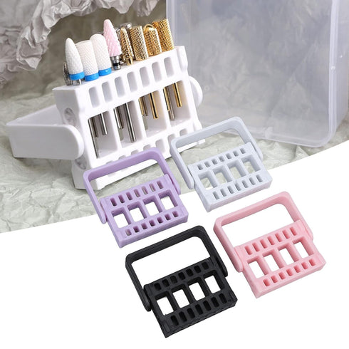 Nail Drill Bit Case, 4Pcs Nail Drill Bit Holders, Dustproof Organizer Box for Nail Drill Tips