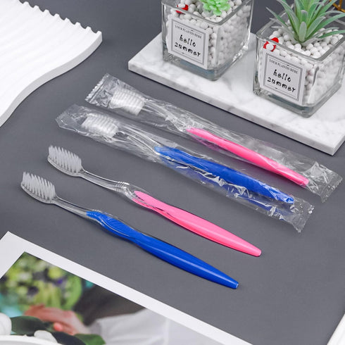 200 pcs Prepasted Disposable Toothbrushes Bulk, Individually Wrapped Pre Pasted Soft Bristle Tooth Brush Set for Travel