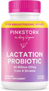 Pink Stork Lactation Probiotic - 30 Billion CFUs Multi Strain Postnatal Probiotics for Breastfeeding Women, 30 Capsules