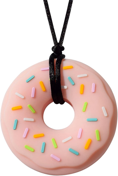 Munchables Donut Chewy Necklace - Sensory Chew Necklace for Strong Chewers (Pink)