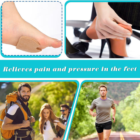 SATINIOR 30 Pcs Foot Pads for Dancer Sesamoiditis, Large Area Corn Pads, Metatarsal Felt Cushion Pads for Pain Relief
