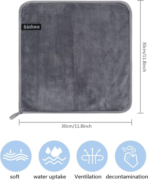 KinHwa Soft Washcloths, Quick Drying Reusable Makeup Remover Cloths, Microfiber Facial Cloths, 6 Pack