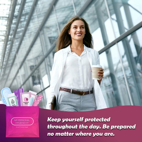 All-in-One Menstrual Kit for Convenience on The Go, Single Period Pack for Travelling, Tweens & Teenagers