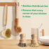 Set 5 Packs 4 Bamboo Dish Brush - Natural Wooden Kitchen Brush, Dish Scrubbers with One Replacement Head, Cleaning