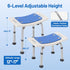 6 Shower Chair for Elderly Shower Seat for Inside Tub Tool-Free Shower Stool Adjustable Heights Bathtub Chairs