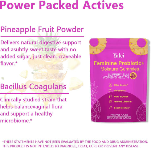 Gummies Gummies 60 Count Slippery Kitty | her Juicy Feminine probiotics | Support pH Balance & Digestive Health