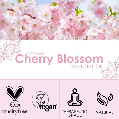 Cherry Blossom Essential Oil 120ml - Pure & Natural Fragrance Oils for Diffuser, Massage, Candle Making