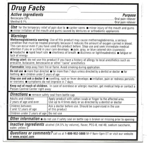 Orajel Instant Pain Relief for Toothache, Maximum Strength Liquid, 0.45 Oz (Pack of 2)