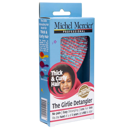 Michel Mercier The Girlie Detangle Brush, Painless Detangling Brush, Easy Grip Design for Thick and Curly Hair -
