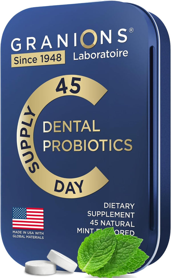 Oral Probiotic Mints for Best Breath Freshener with Lactobacillus Salivarius, 3 Billion CFU, 45 Tablets for Oral Health