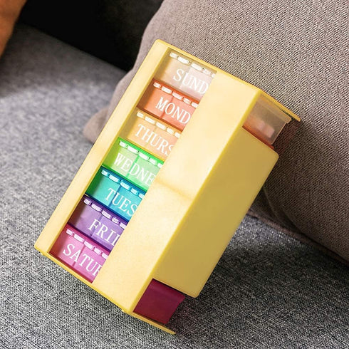 Vini 7 3 1PCS) Medicine Organizer with Small Pill Organizers Times a Day Large Stackable Pill Dispenser for Supplement