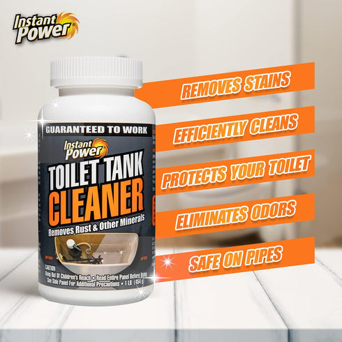 Instant Power Toilet Tank Cleaner, Bathroom Cleaning Powder, Removes Rust and Minerals, 16 Oz
