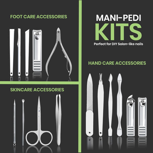 Utopia Care 15 Piece Manicure Kit Nail Clippers for Men and Women, Professional Stainless Steel Set with Nail and