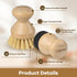 Cutting Board Oil Wax Applicator and Scrub Brush Set, Natural Bamboo with Sisal Fiber and Sponge for Utensil Care
