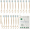 20 Pack Travel Toothbrushes with Tongue Scraper - Eco-Friendly Biodegradable Disposable Dental Floss Picks for Adult