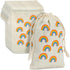 12-Pack Rainbow Party Favor Bags, Mini Canvas Drawstring Treat Pouches, Kids Birthdays, Unicorn Celebrations
