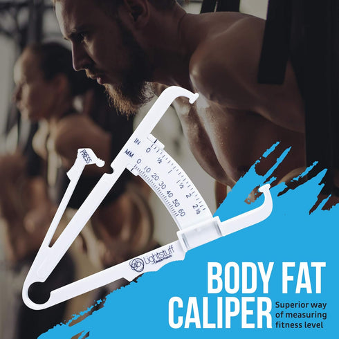Lightstuff Body Health Tool Kit - Skinfold Caliper, Tape Measure, BMI Calculator, Body Fat Charts Included