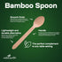 100 Count Eco-Friendly Heavyweight Bamboo Spoons 6" - Durable, Heat Resistant, Comfortable Alternative to Plastic
