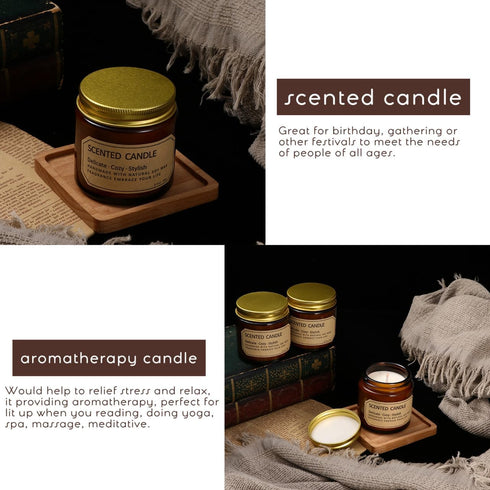 Set 3pcs Chic Scented Candle - Aromatherapy for Relaxation and Meditation