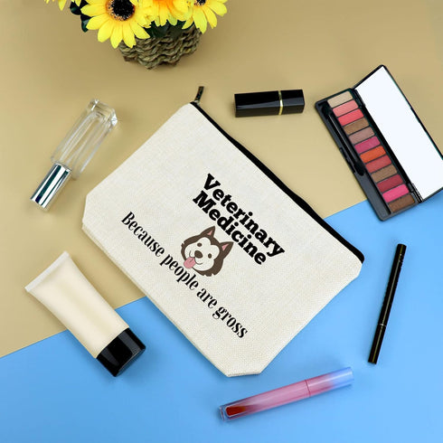 Veterinarian Appreciation Gifts | Vet Tech Cosmetic Bag with Funny Sarcasm for Veterinary Medicine