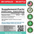 Magnesium Citrate 400mg, 200 Capsules, High Potency for Sleep and Leg Cramps, Vegan Supplement