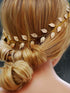 Unicra Gold Wedding Leaves Hair Vine, Bridal Leaf Headpiece, Gold Headbands Hair Accessories for Women and Girls (15.7