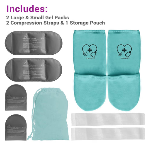 Zomaple Cold Therapy Socks for Women - Ice Pack Cooling Socks for Plantar Fasciitis, Neuropathy, Chemotherapy Recovery,