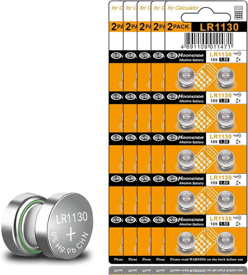 50 Pack LR1130 AG10 Battery 189 389 1.55V Alkaline Button Coin Cell Batteries, Long-Lasting AG10 Watch Battery