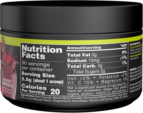 Nature Fuel Power Beets - Super Concentrated Non-GMO Beet Juice Powder, 30 Servings