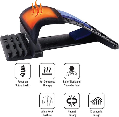 TRAKK Neck Stretcher and Cervical Traction Device with Heating for Upper Back, Shoulder Relaxer and Spine Alignment