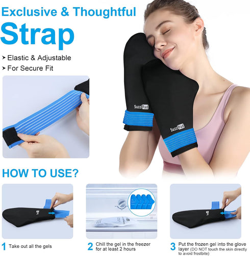 SuzziPad Cold Therapy Socks & Hand Ice Pack, Cold Gloves for Chemotherapy Neuropathy, Chemo Care Package for Women and