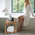 BHNJUTM 14.5 Corner Shower Stool in,Shower Foot Rest with Storage Shelf, Shower Shaving Stool for Shaving Legs, Shower