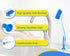 Plastic Long Handled Scrubbing Brush with Suction Cup, Durable Bristles, Assorted Colour, Pack of 3