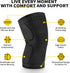 CAMBIVO Knee Compression Sleeve 2 Pack for Men and Women, Large Black Knee Support for Running, Gym, Sports, Hiking