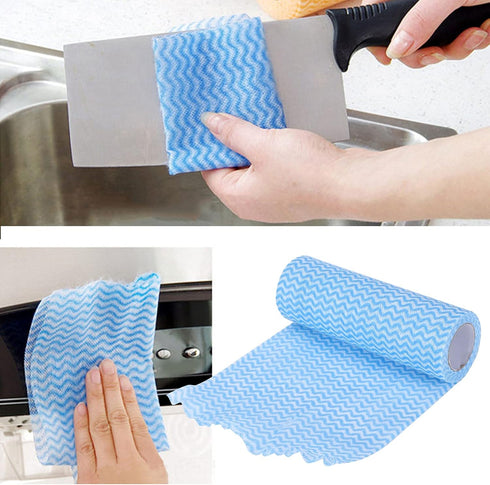 Cleaning Cloths Wipe Roll, Reusable Kitchen Cleaning Wipe, Wash Rags for Home, Kitchen Use (Blue)
