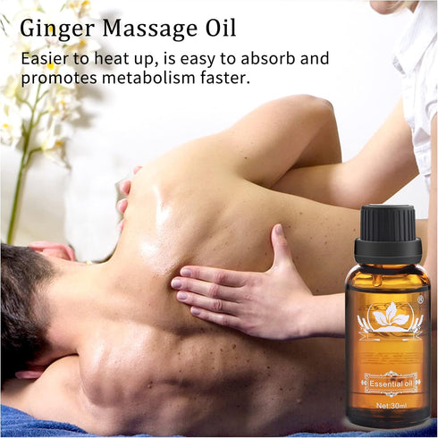 Ownest 3 Pack Ginger Massage Oil, 100% Pure Natural Lymphatic Drainage Oil, 30ml SPA Massage