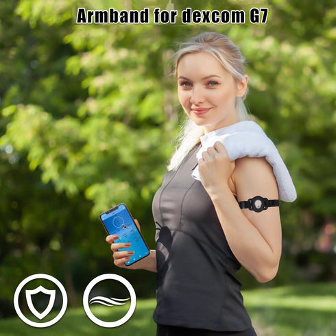 Arm Band for Dexcom G7, Adjustable 8-18" Armband for CGM Continuous Glucose Monitor System Transmitter Protection