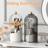 Makeup Brush Holder Organizer with Lid, 360 Rotating Clear Dustproof Organizer for Vanity Desktop Bathroom Countertop