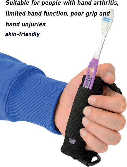 Disabled Eating Aids Utensil Holders, Adjustable Nylon Gripping Strap for Spoon and Fork for Limited Mobility