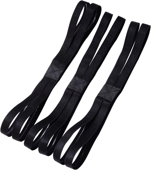 Shappy 3 Pieces Double-straps Elastic Sport Headbands Non-slip Sweatband for Men or Women