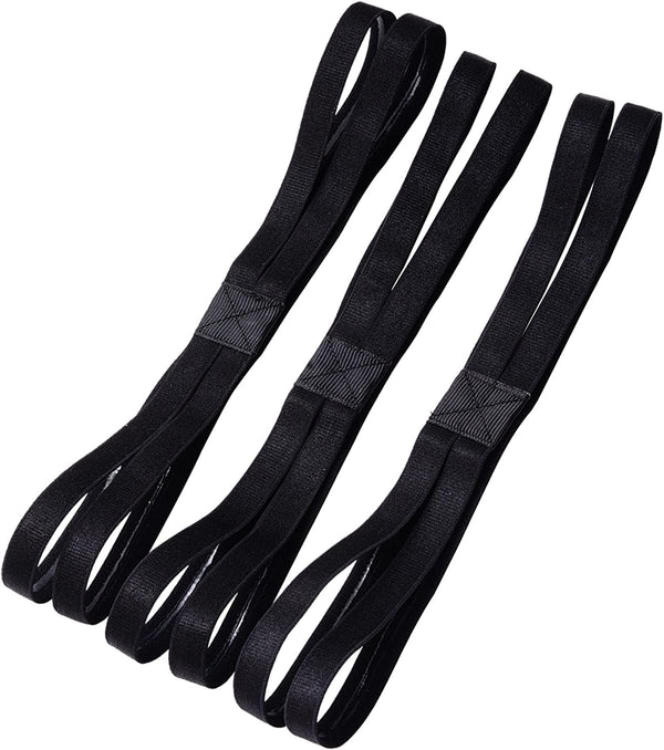 Shappy 3 Pieces Double-straps Elastic Sport Headbands Non-slip Sweatband for Men or Women