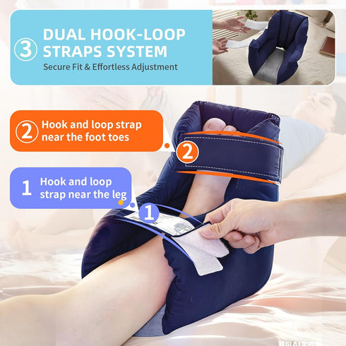 Heel Cushion Protector for Pressure Sores Relief, Foot Pillow for Bed Sores for Heel Pain and Injury, Suitable