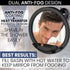 MIRRORVANA Dual Antifog Shower Mirror for Shaving, Shatterproof with Razor Holder, Upgraded Suction, 360° Swivel (8"