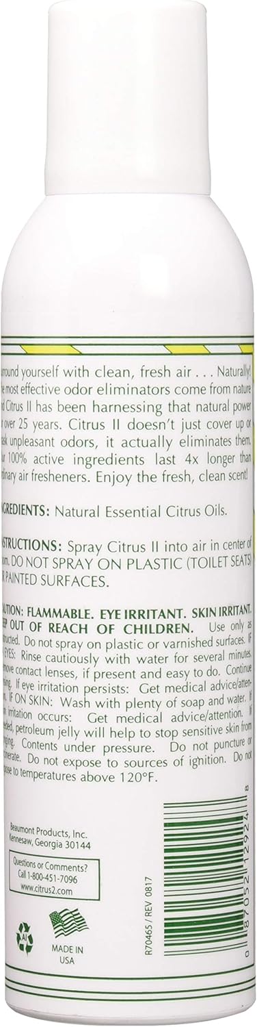 Citrus II Odor Eliminating Air Fragrance by Beaumont Products, Inc., Fresh Lemon Scent, 5.2 Ounces