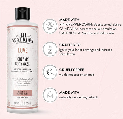 Love Creamy Body Wash (Peony & Patchouli) 12 fl oz