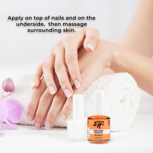 Xtreme Nail Cuticle Oil - Hydrating Scented Oil for Radiant Cosmetic Nail, Vitamin E Infused - Fresh Peach, 5oz