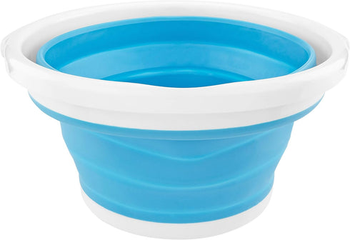 Silicone Collapsible Folding Gallon Bucket, 2.65 Gallon Capacity, Blue, Portable and Space-Saving