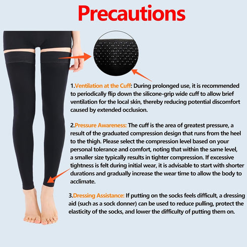 Men,20-30 MmHg Medical Thigh High Compression Socks,for Women & Support Stockings Varicose Veins Compression,Leg