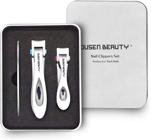 Nail Clippers for Thick Nails, Extra Wide Jaw Opening Stainless Steel Finger & Toe Nail Clipper Set (3 Pcs)